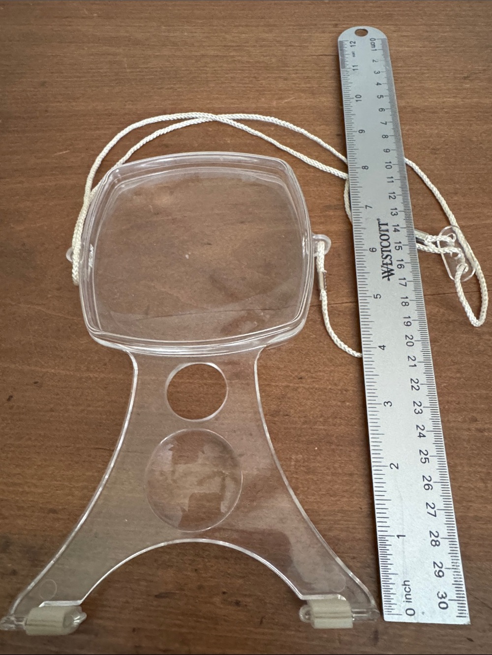 Clear Plastic Magnifying Holder with Neck Cord - Transparent